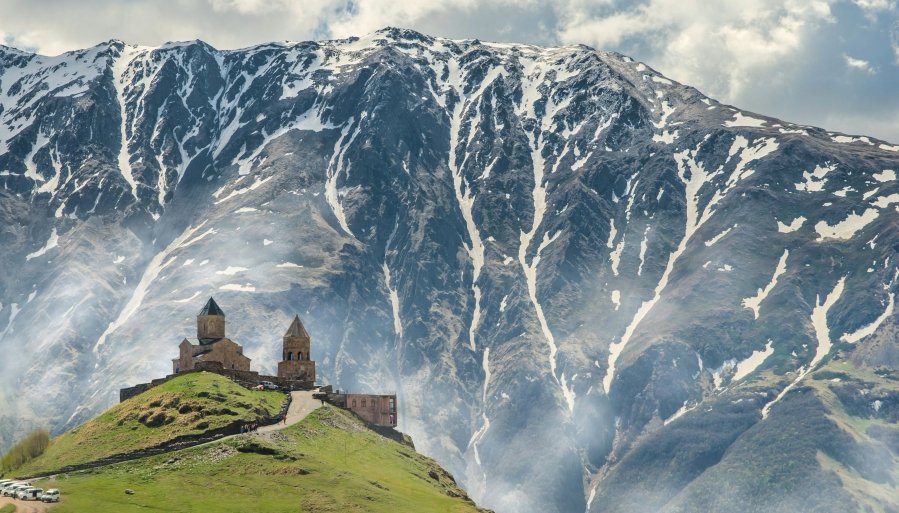 The Gergeti Trinity Church is a sight to behold. Nestled amidst the mighty Caucasus Mountains, this centuries-old church attracts adventurers, history buffs, and spiritual seekers alike