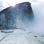 Half Dome is one of the most recognizable landmarks in Yosemite National Park , California. Rising nearly 5,000 feet above Yosemite Valley
