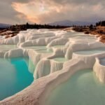 Nestled in southwestern Turkey, Pamukkale is a breathtaking natural wonder that has captivated travelers for centuries. Known for its cascading white terraces